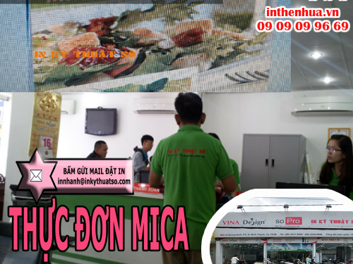 Bấm gửi mail đặt in thực đơn Mica tại Cty TNHH In Kỹ Thuật Số - Digital Printing