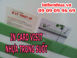 In card visit nhựa trong suốt