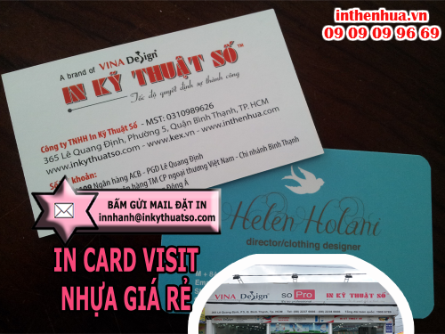 Bấm gửi mail đặt in card visit nhựa giá rẻ tại Cty TNHH In Kỹ Thuật Số - Digital Printing